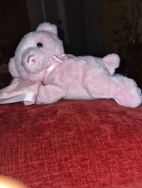 Vintage Aurora Musical Wind-up Laying Plush Teddy Bear